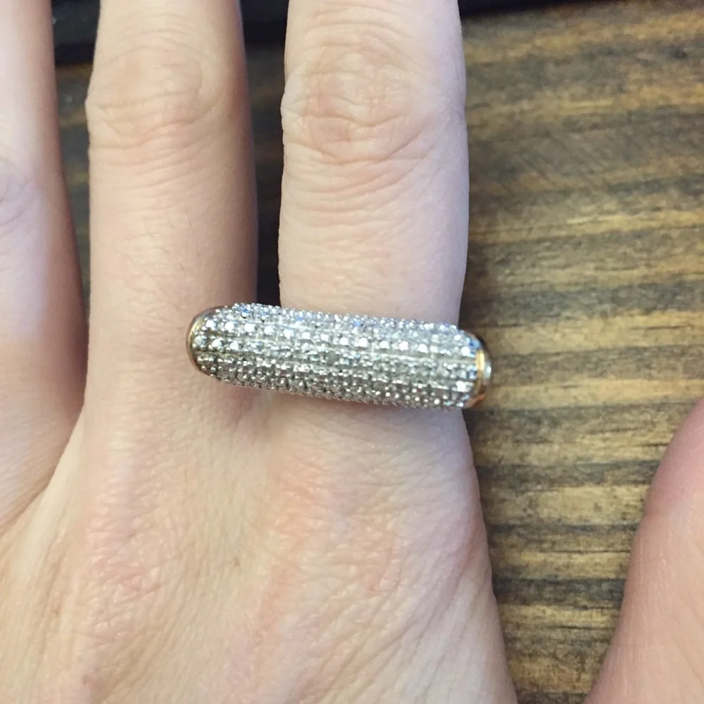 Two-Tone Rose Gold and Silver Statement Ring